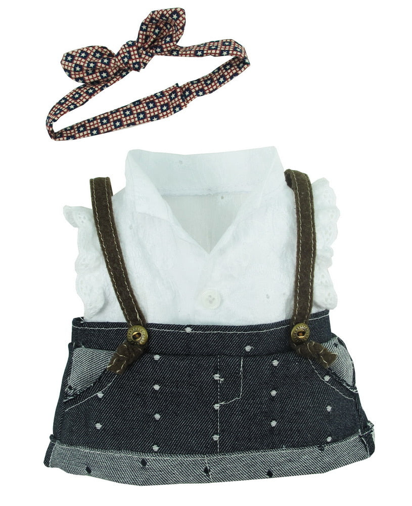 DENIM SKIRT WITH T-SHIRT 08" TEDDY IN COUNTRY