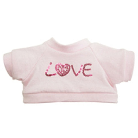 T-SHIRT W/ EMBROIDER "LOVE" 10" - 31" PINK  VAL