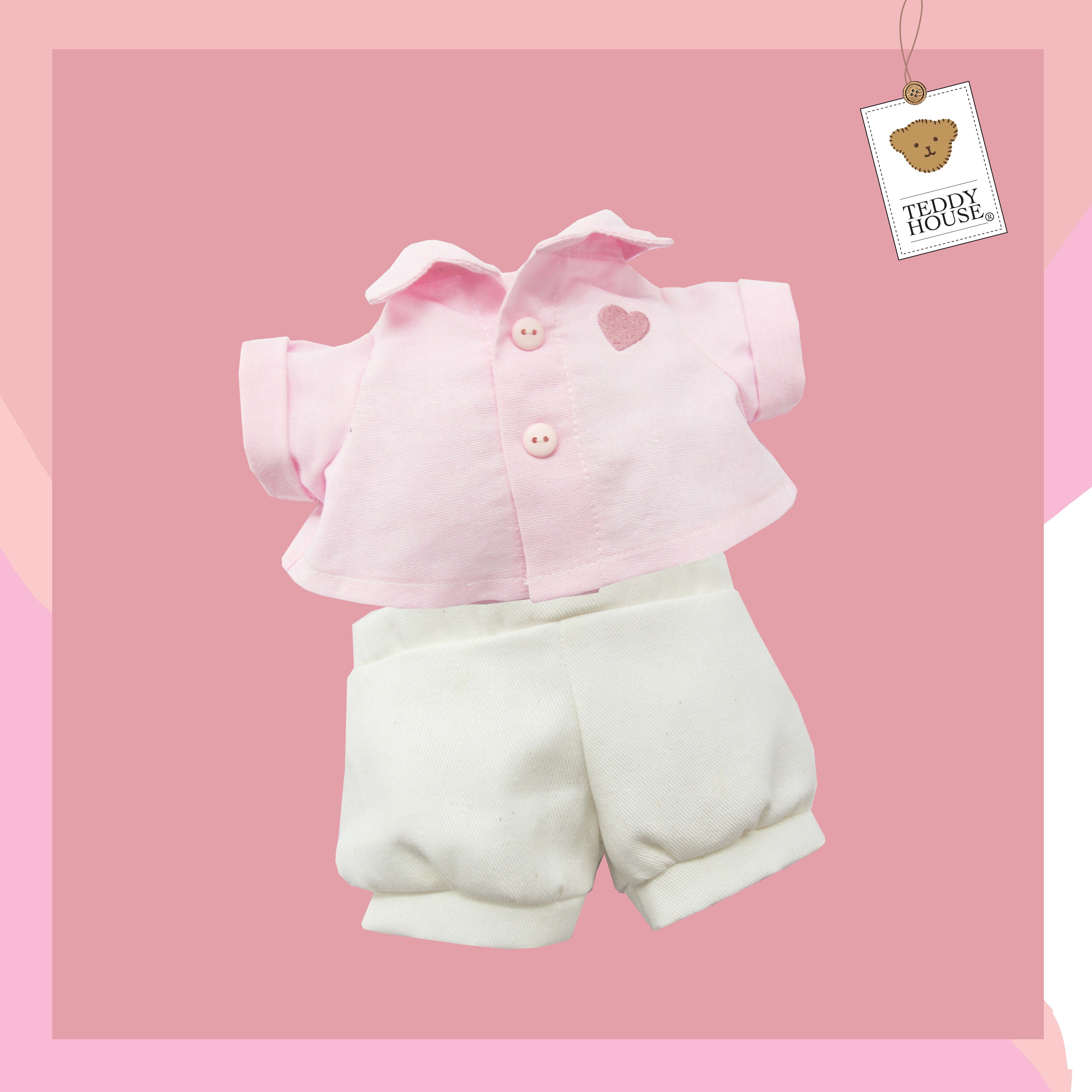 SHIRT WITH PANTS PINK 10" - 12"