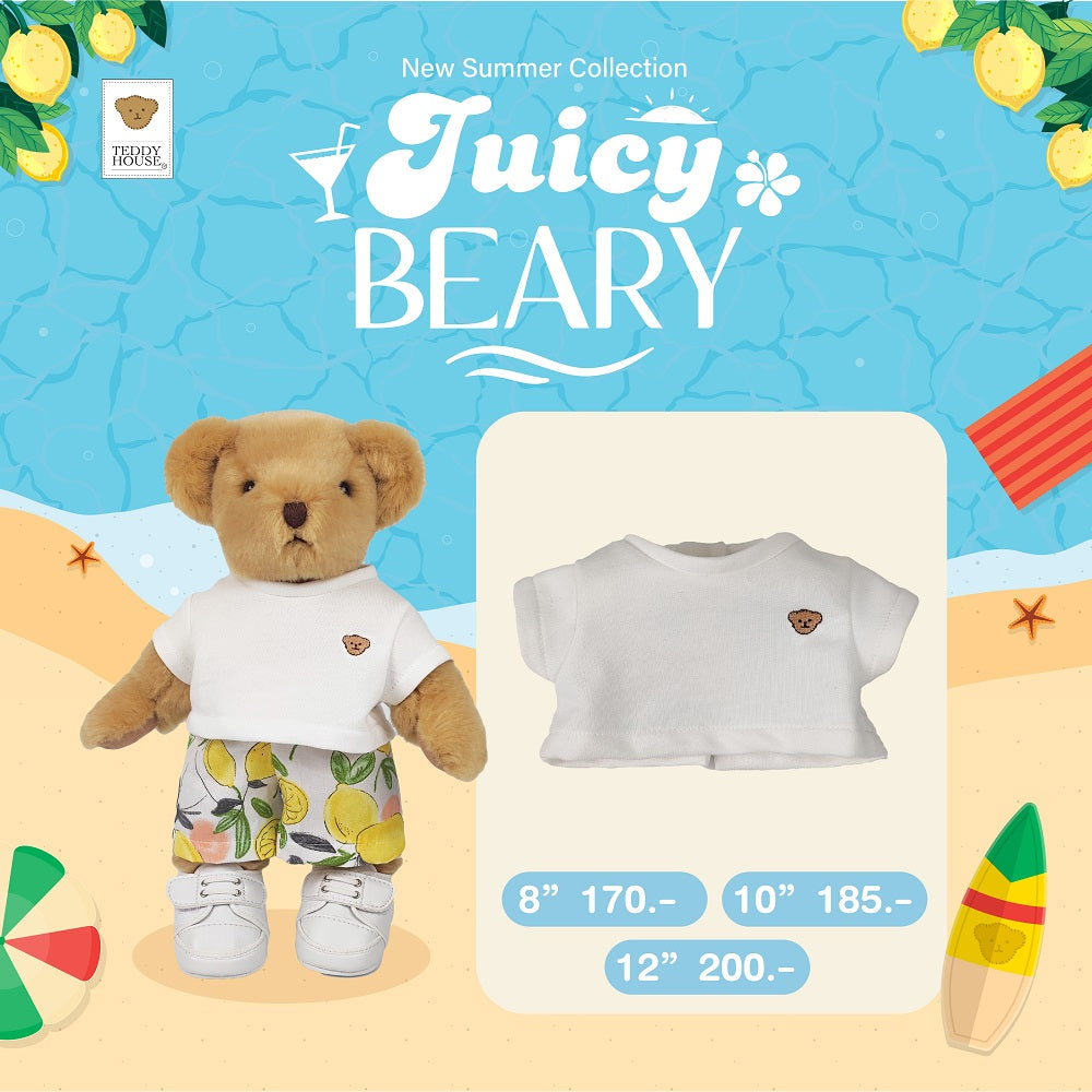 T-SHIRT WHITE (WITH EMBROIDERY) SUMMER 08" - 12" (T-SHIRT ONLY)