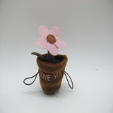 FLOWERPOT WITH EMBROIDER "LOVE YOU"