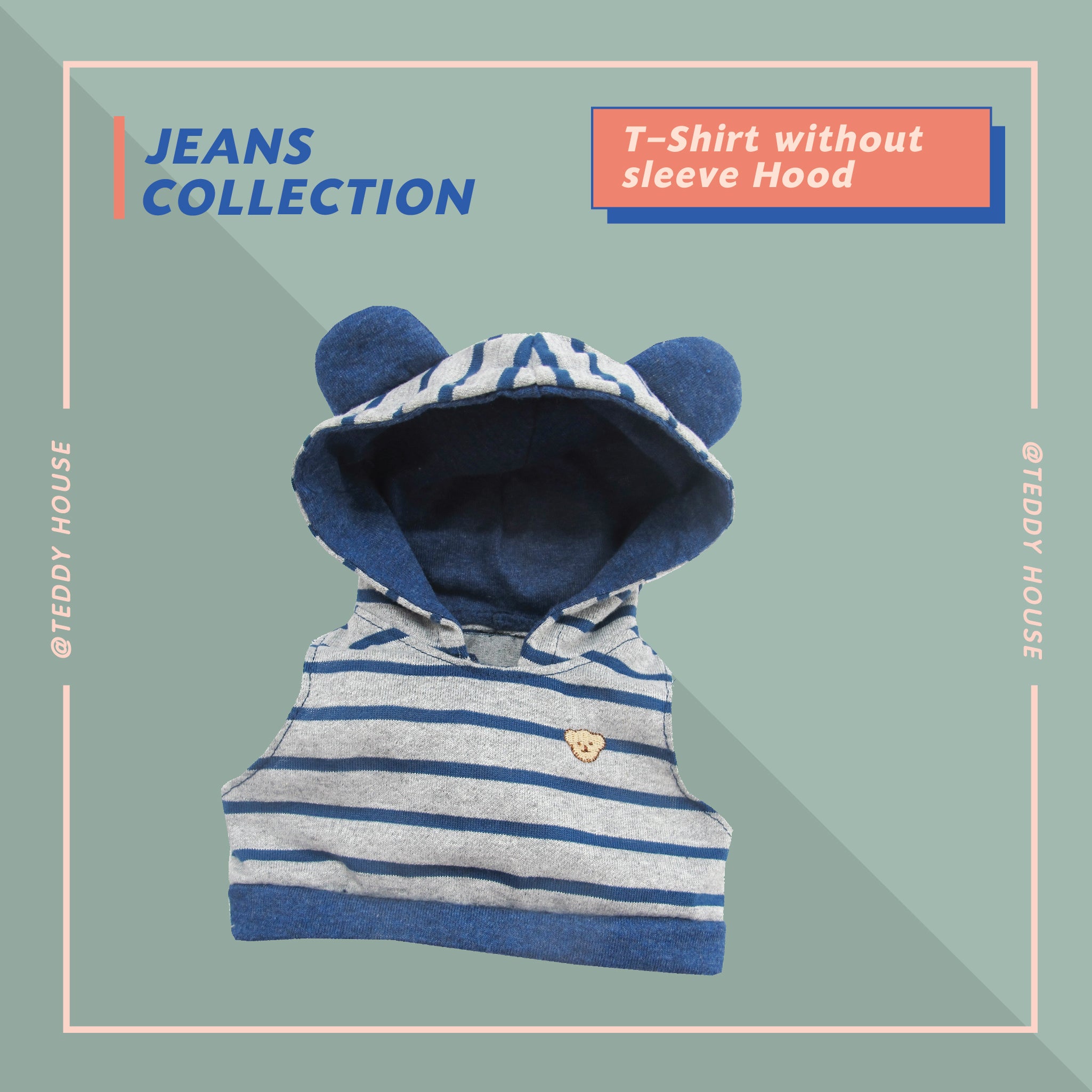 T-SHIRT W/OUT SLEEVE +HOOD 08" - 31" JEANS LOVER