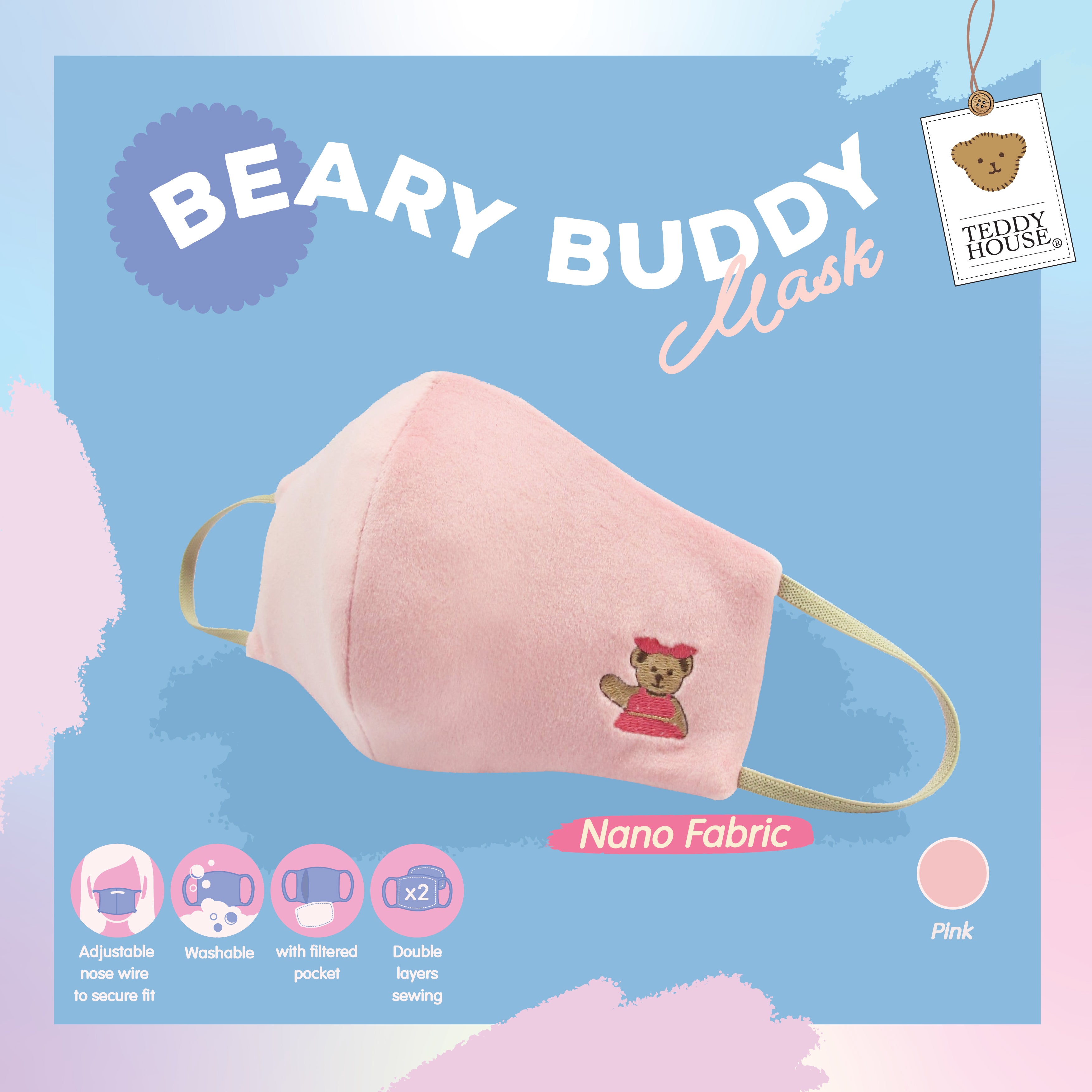 FABRIC MASK - 3D NANO BEARY BUDDY FOR ADULT (LOGOE, KEN, ZEIRA)